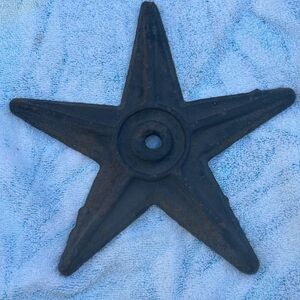 Vintage Black 8 1/2” Heavy Cast Iron Star. Rustic Farmhouse  Decor. #3